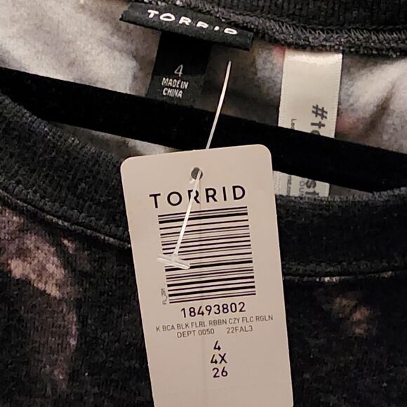 4X 26W Torrid Grey Pink Ribbon Cozy Fleece Sweatshirt Breast Cancer Awareness ri - Picture 6 of 6